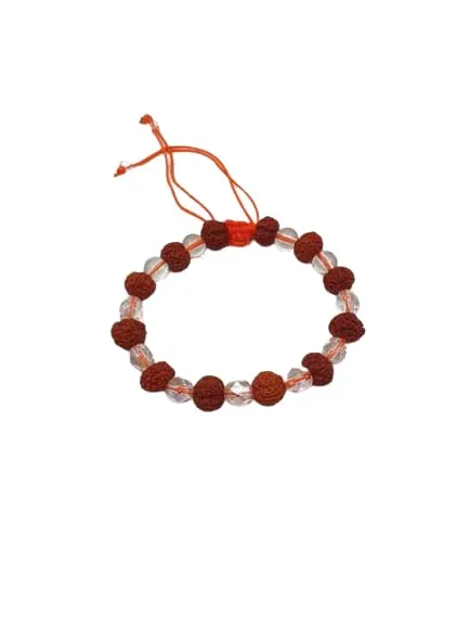 Natural Rudraksha & Crystal Thread Brace...
