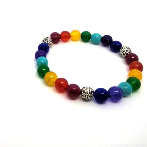 7 Chakra Healing Crystal Beaded Bracelet | Natural Gemstone Yoga & Meditation Bracelet