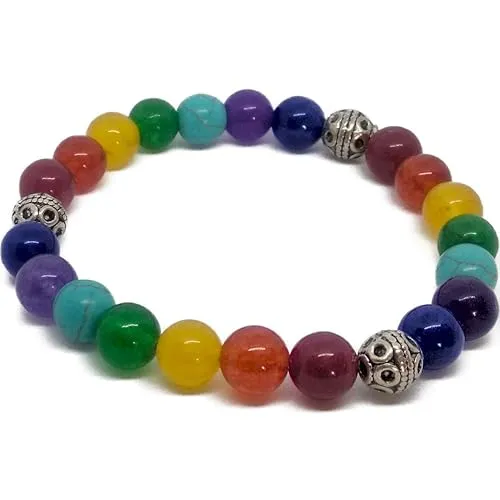 7 Chakra Healing Crystal Beaded Bracelet | Natural Gemstone Yoga & Meditation Bracelet