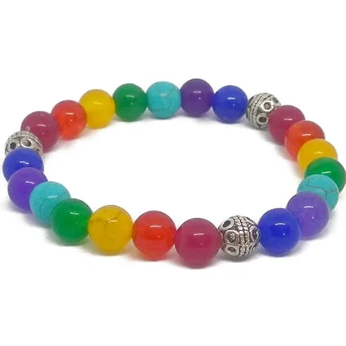 7 Chakra Healing Crystal Beaded Bracelet | Natural Gemstone Yoga & Meditation Bracelet
