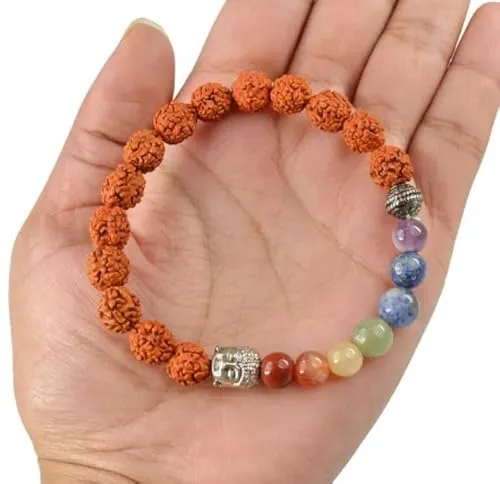 7 Chakra Healing Crystal Beaded Bracelet | Natural Gemstone Yoga, Meditation & Reiki Energy Bracelet for Men & Women
