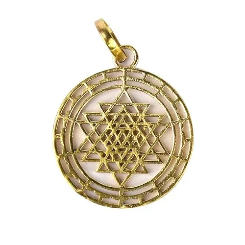 Shree Yantra Pendant Locket with Chain | Sacred Shri Yantra Spiritual Protection Necklace for Men & Women