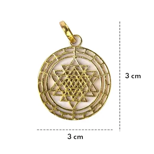 Shree Yantra Pendant Locket with Chain | Sacred Shri Yantra Spiritual Protection Necklace for Men & Women