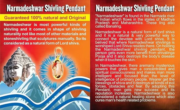 Natural Narmadeshwar Shivling Stone Pendant with Chain | Original Narmada Banalinga Spiritual Necklace for Men & Women