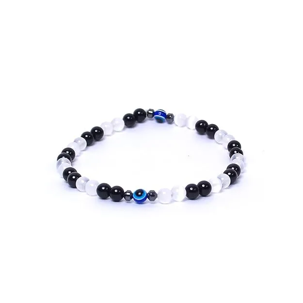 Classic White & Black Bead Bracelet | Ad...