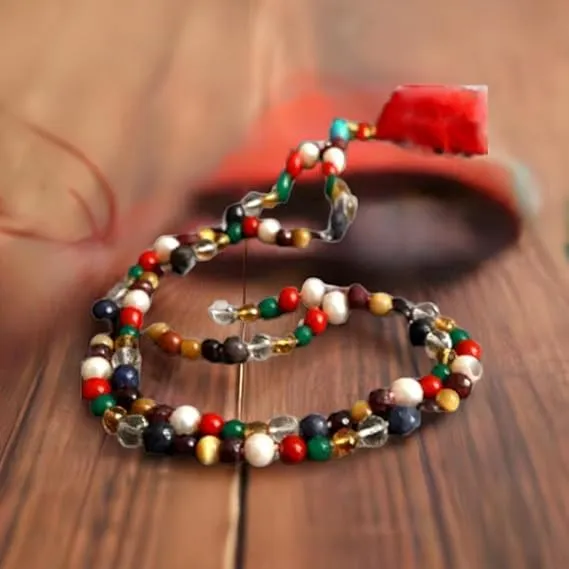 Natural Navratan Mala with Big Beads for Men & Women