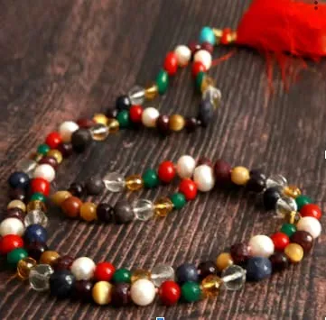 Natural Navratan Mala with Big Beads for Men & Women