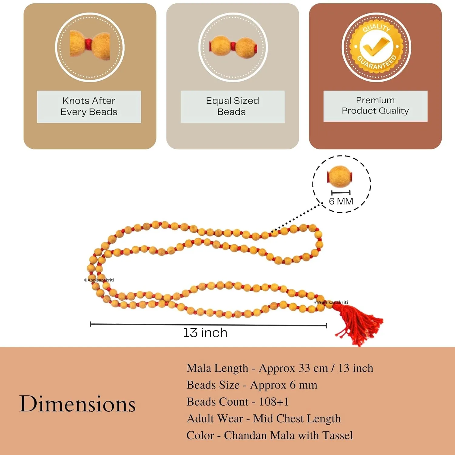 Natural Chandan Mala for Men & Women