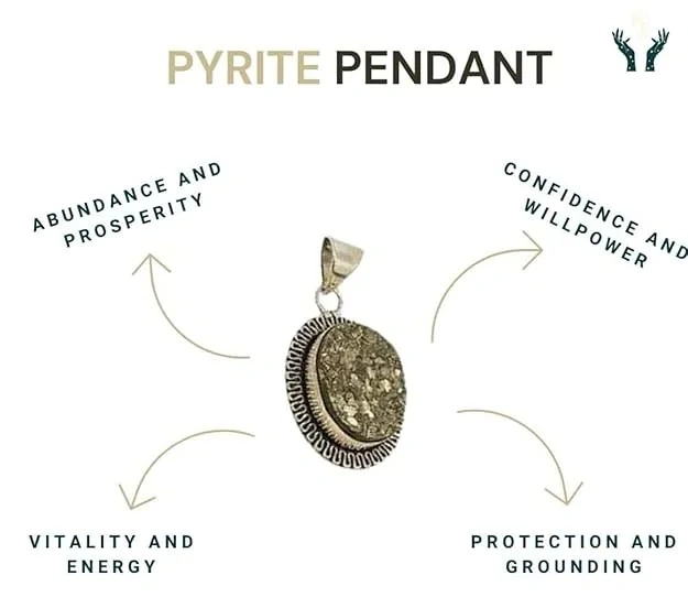 Natural Pyrite Crystal Locket Pendant for Men & Women
