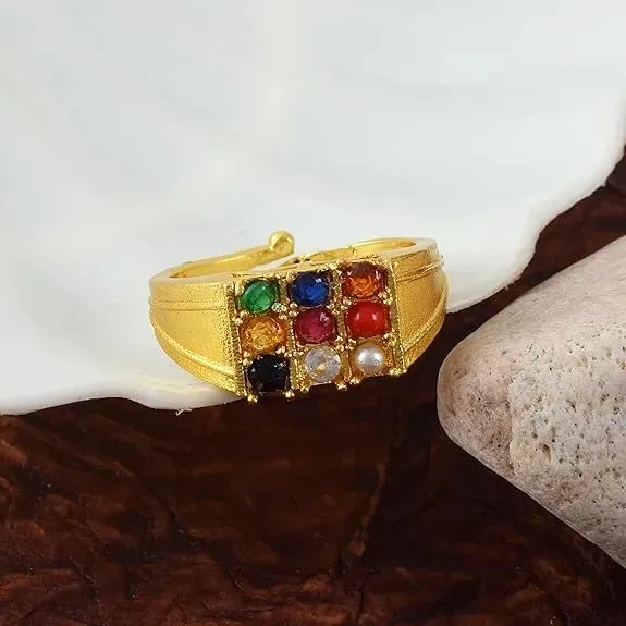 Premium Navratan Stone Ring | Unisex Spiritual Jewelry