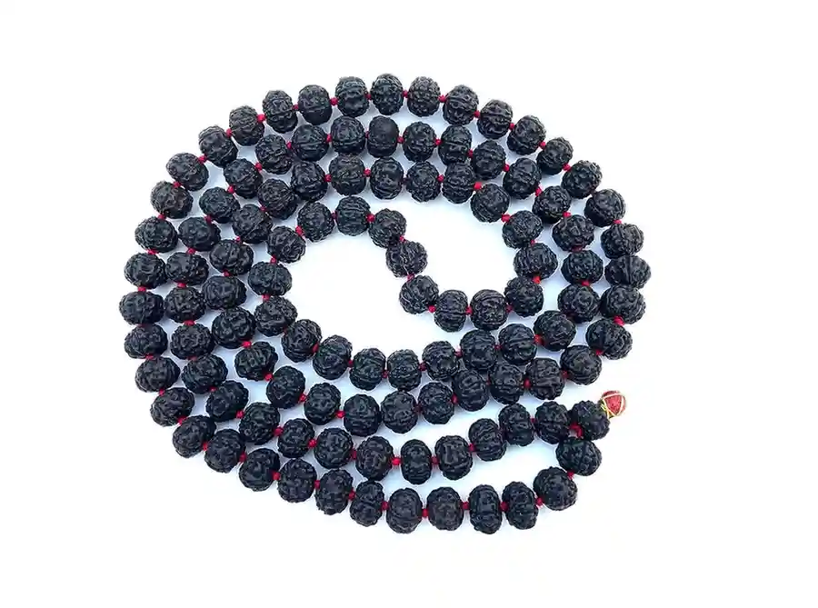 Premium Black 5 Mukhi Rudraksha Mala | Spiritual Jewelry