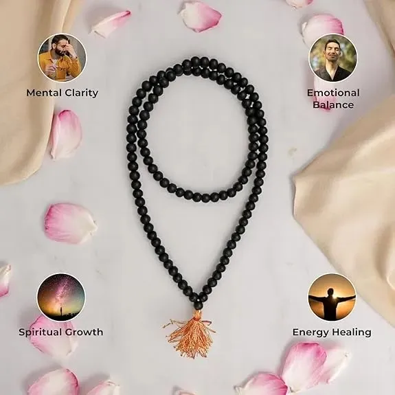 Premium Black Karungali Wooden Mala | Spiritual Jewelry