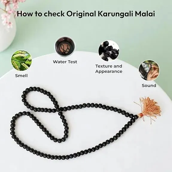Premium Black Karungali Wooden Mala | Spiritual Jewelry