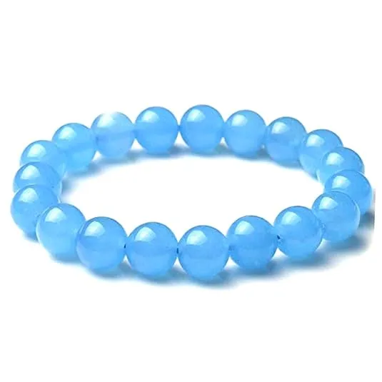 12 MM Light Blue Natural Stone Bracelet