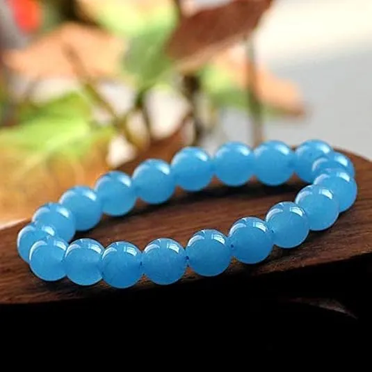12 MM Light Blue Natural Stone Bracelet