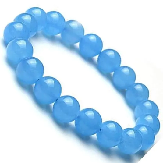 12 MM Light Blue Natural Stone Bracelet