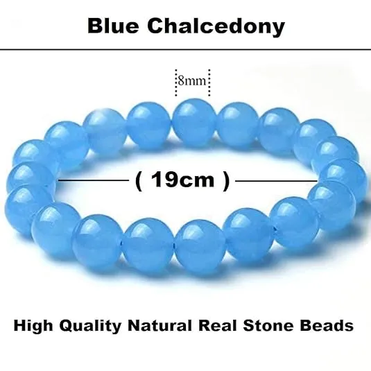 12 MM Light Blue Natural Stone Bracelet