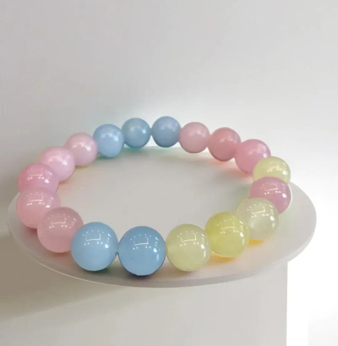 12 MM Tricolor Natural Stone Bracelet