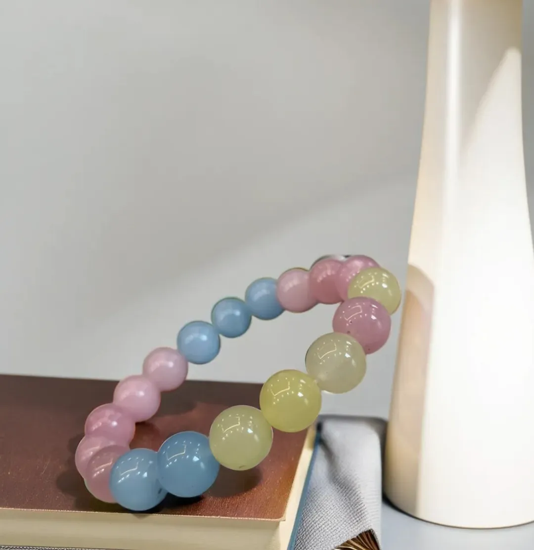 12 MM Tricolor Natural Stone Bracelet