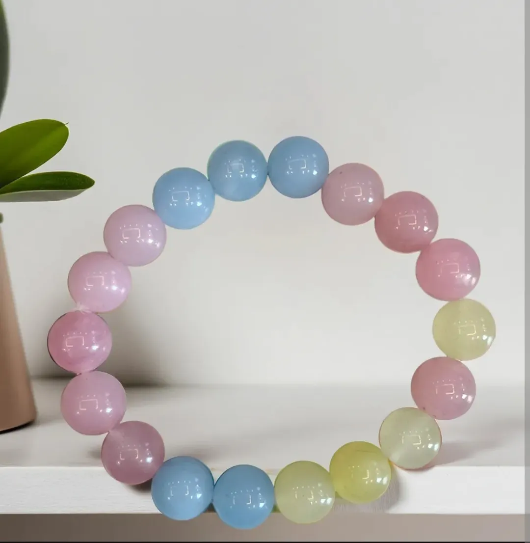 12 MM Tricolor Natural Stone Bracelet