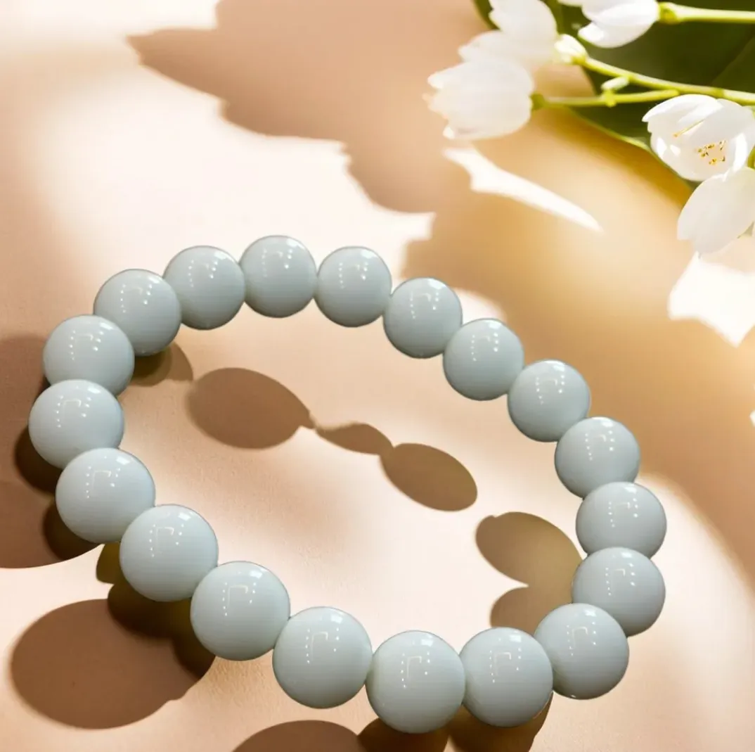 12 MM White Natural Stone Bracelet