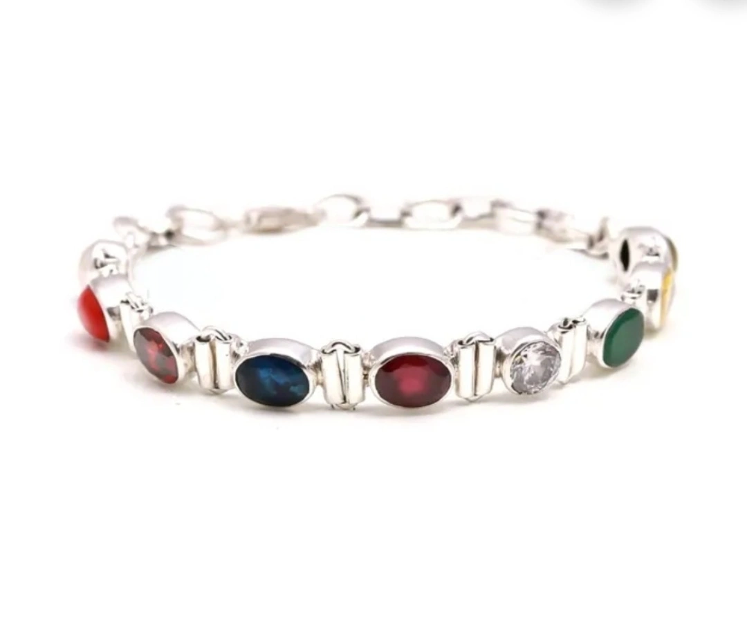 Silver-Plated Bracelet |Gem Crystal Bracelet for Good Luck