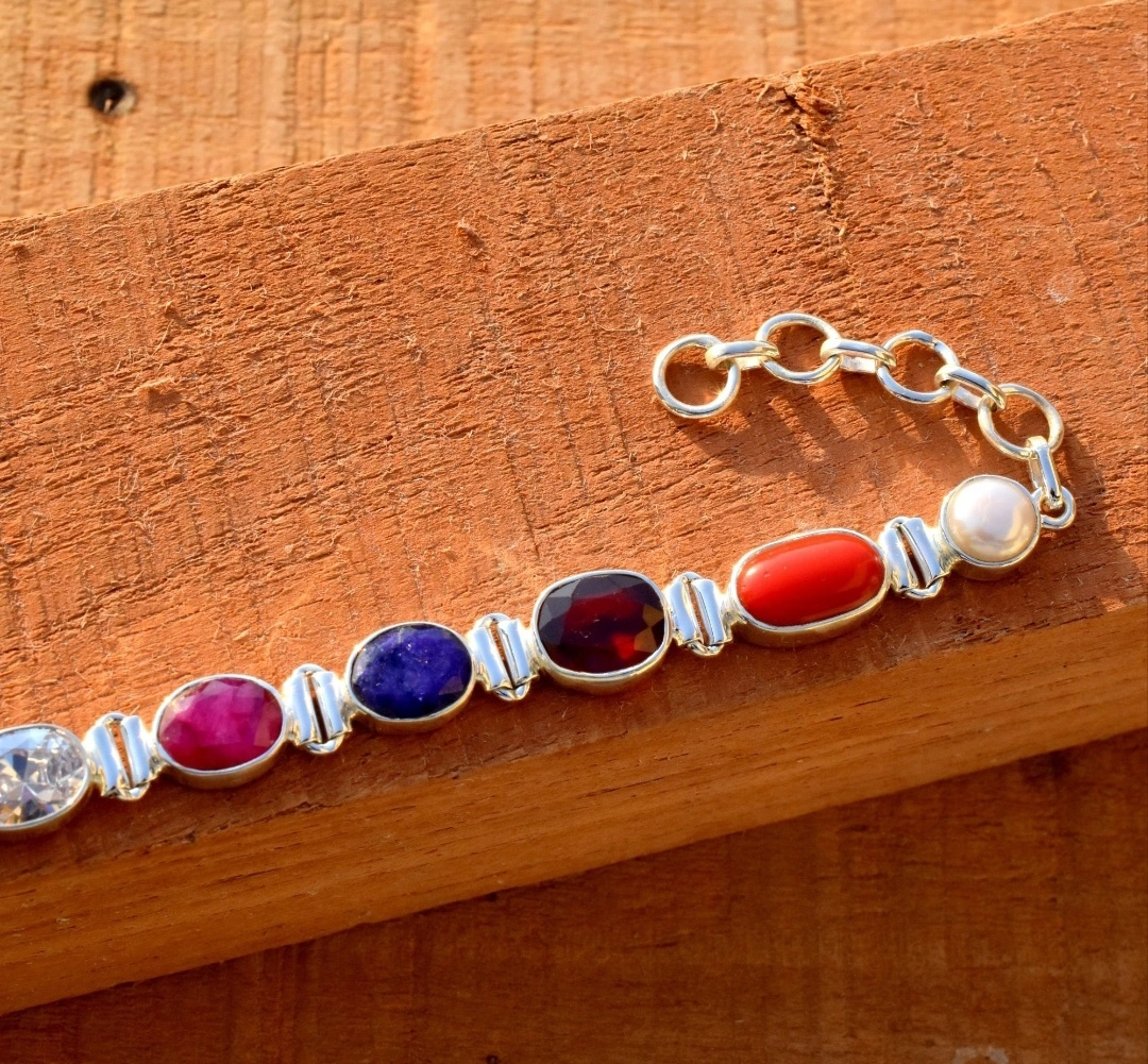 Silver-Plated Bracelet |Gem Crystal Bracelet for Good Luck