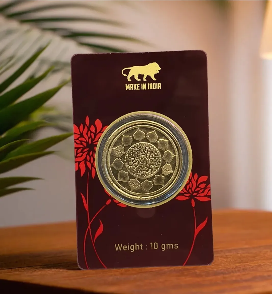 Radha Krishna Brass Coin for Pooja | Divine Religious Lucky Coin | Gift for Home & Temple