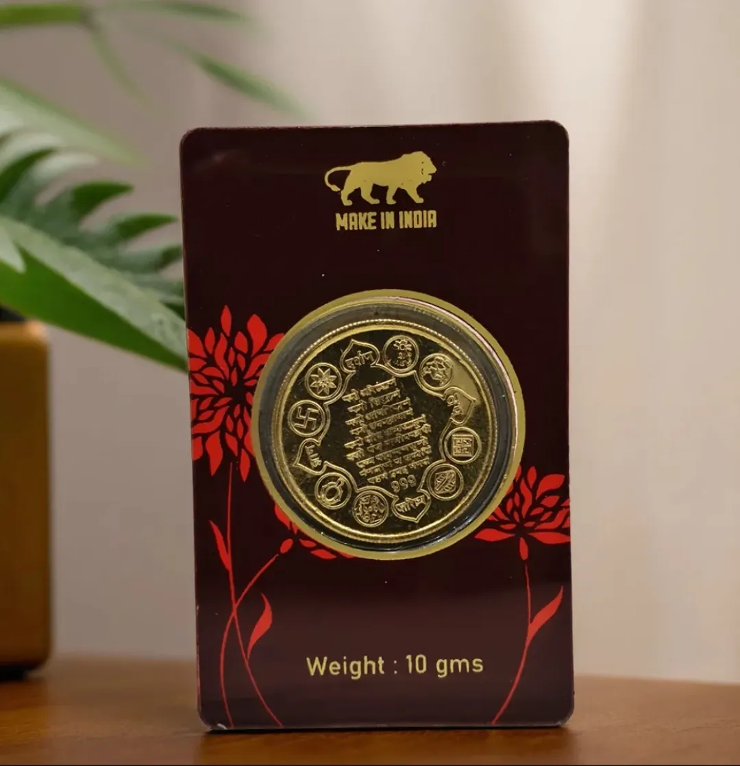 Lord Mahaveer Brass Coin for Pooja | Divine Jain Religious Lucky Coin for Home Temple, Prosperity & Gifting