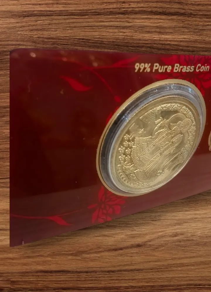 Radha Krishna Brass Coin for Pooja | Divine Lucky Coin for Home Temple, Wealth, Prosperity & Gifting