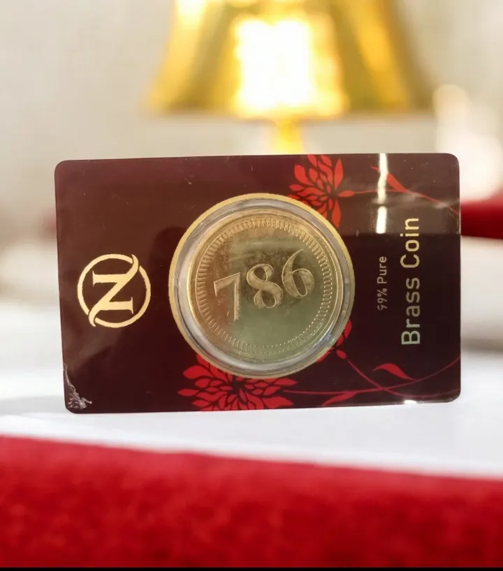 786 Brass Coin for Home & Office |Lucky Coin for Prosperity, Blessings & Gifting
