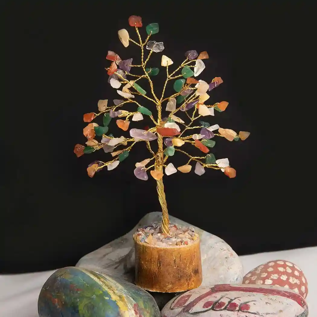 Natural Navratan Stone Tree | Spiritual Decorative Showpiece