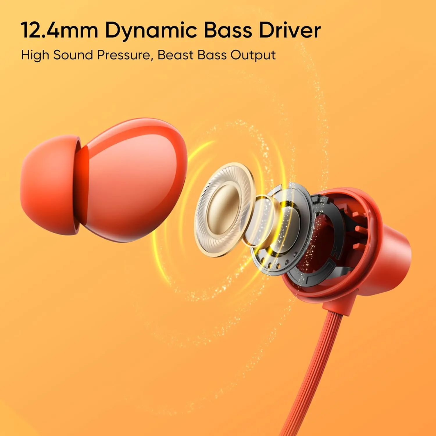 Realme Buds Wireless 5 Lite Bluetooth Neckband with 12.4mm Bass Driver | 35 Hours Playback | Void Black | WinnXi