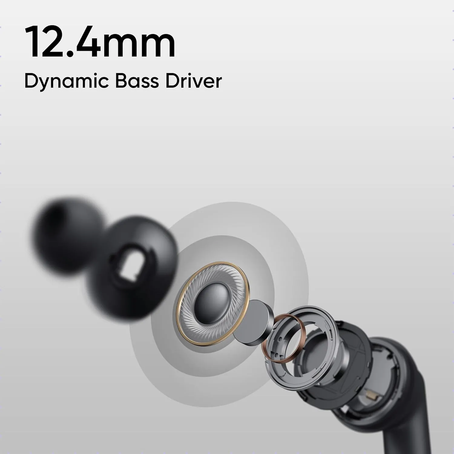 Realme Buds T310 True Wireless Earbuds with 46dB ANC | 12.4mm Bass Driver | 40 Hours Battery | Vibrant Black | WinnXi