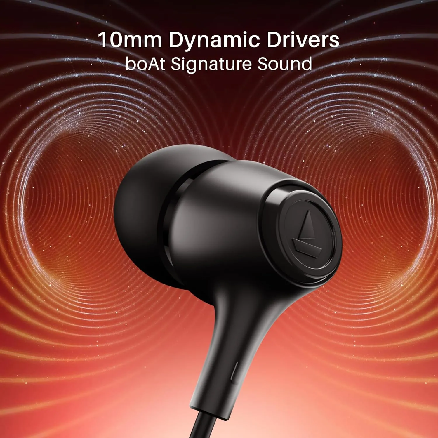 boAt BassHeads 95 Wired In-Ear Earphones with Mic | 10mm Dynamic Drivers | 3.5mm Jack | 120cm Cable | Active Black | WinnXi