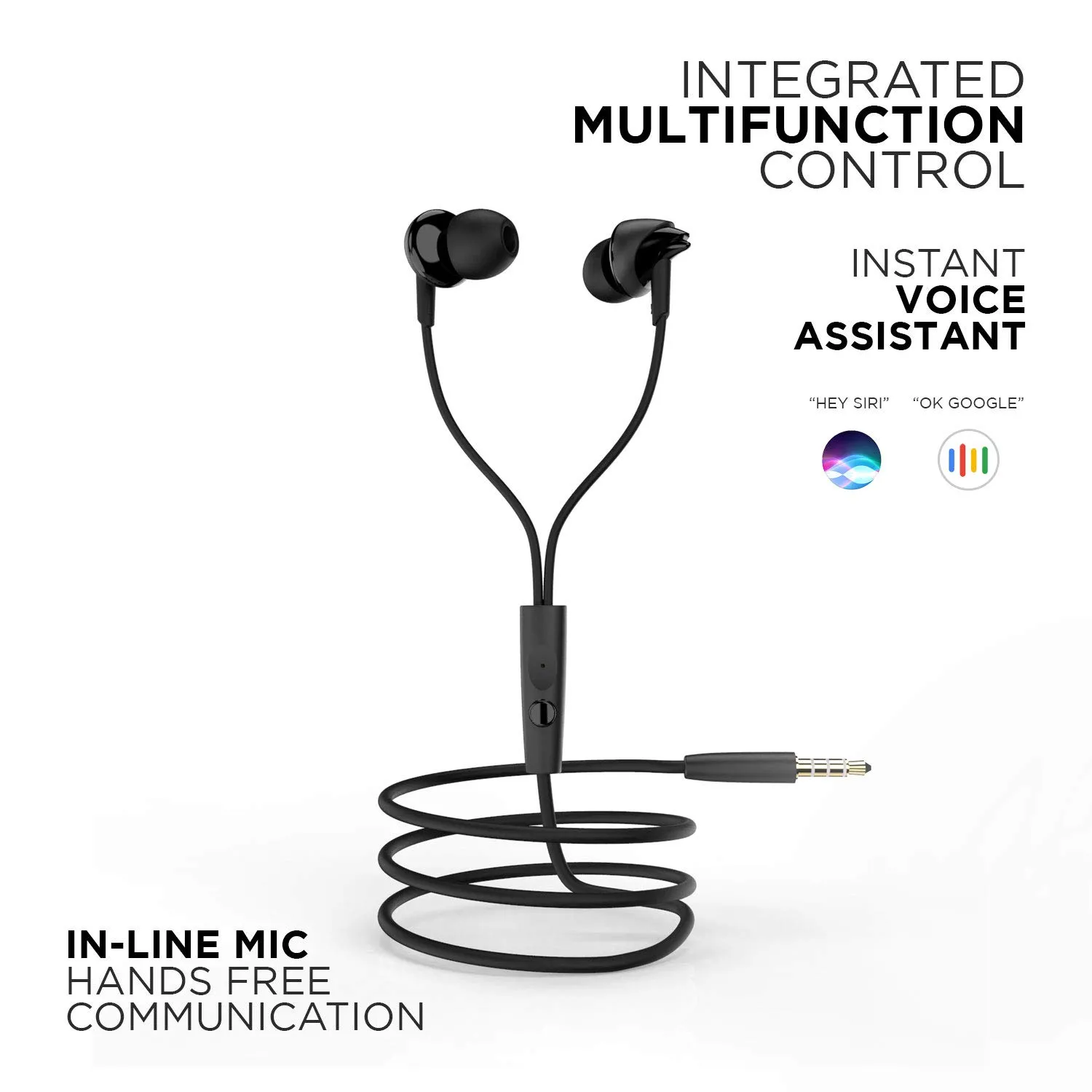boAt BassHeads 100 Wired In-Ear Earphones with Mic | 10mm Dynamic Drivers | 1.2m Cable | Black | WinnXi