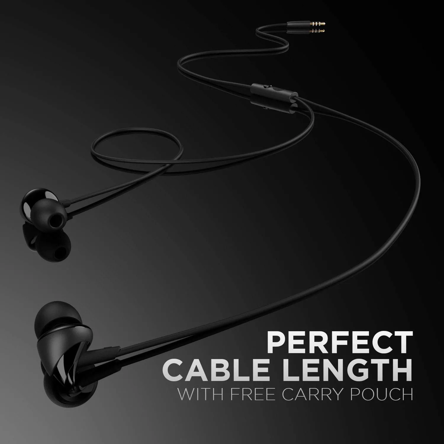 boAt BassHeads 100 Wired In-Ear Earphones with Mic | 10mm Dynamic Drivers | 1.2m Cable | Black | WinnXi