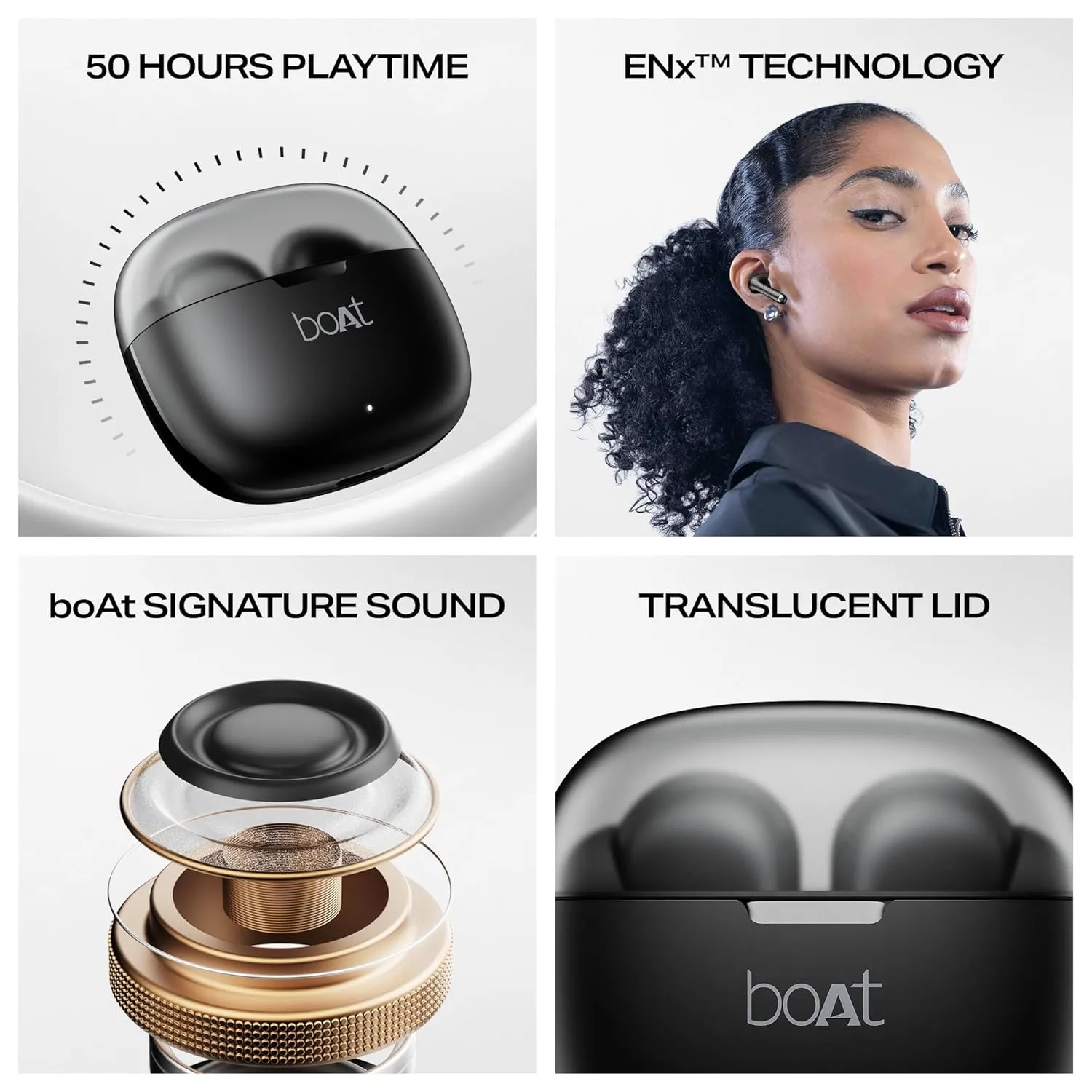 boAt Airdopes 212 TWS Earbuds with Mic | 48 Hours Playback | 4 Mics ENx | Beast Mode | Bluetooth 5.4 | Noir Black | WinnXi