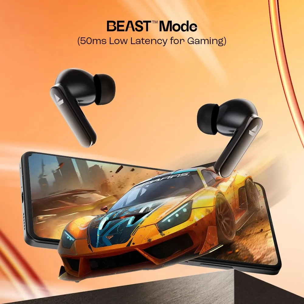 boAt Airdopes 301 TWS Earbuds | 75H Playtime | 50ms Low Latency | Midnight Shadow | WinnXi