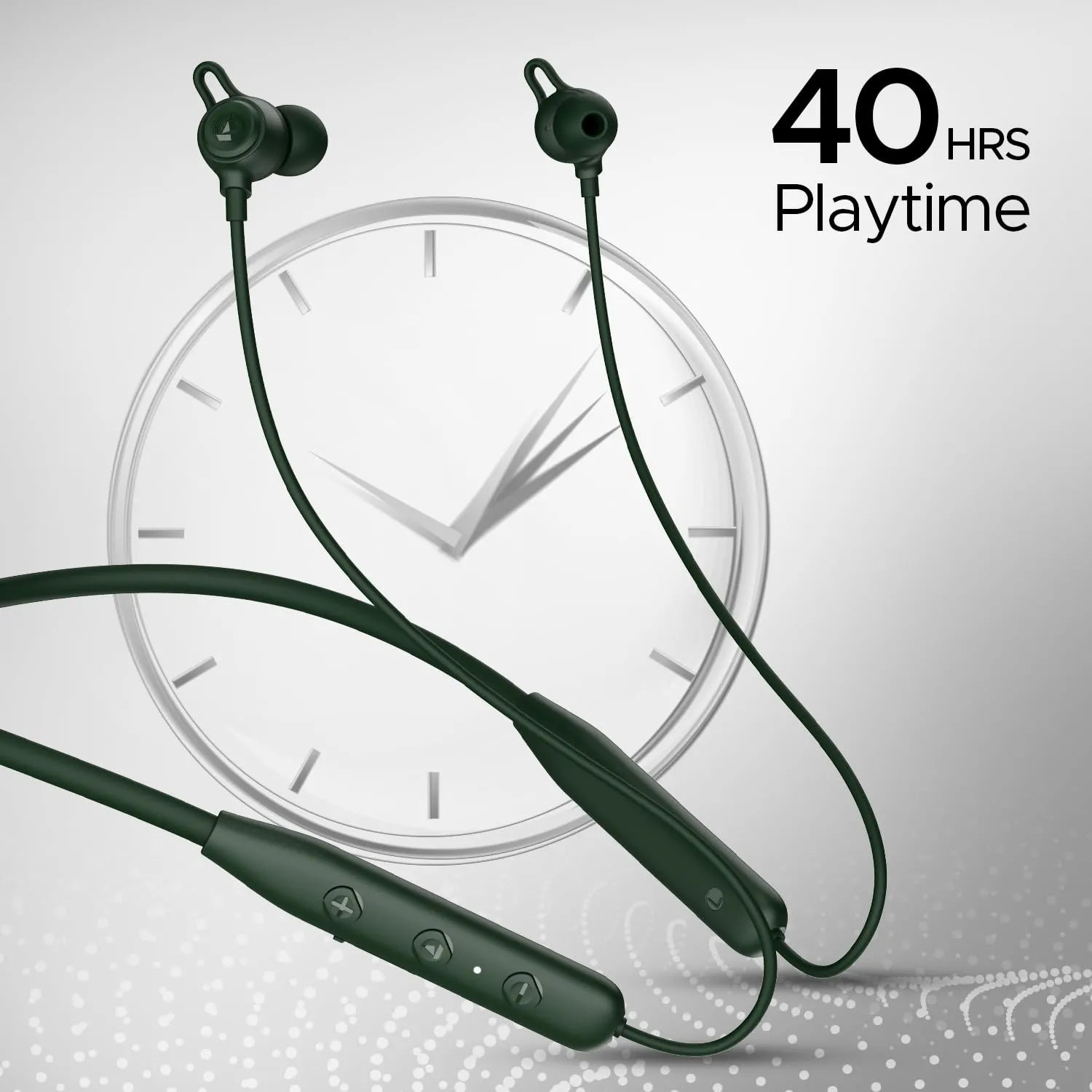 boAt Rockerz 109 Wireless Neckband with 40H Playtime, Dual Device Pairing, ASAP Charge, Wireless Mic, ENx Technology, 10mm Drivers, IPX5, Active Black
