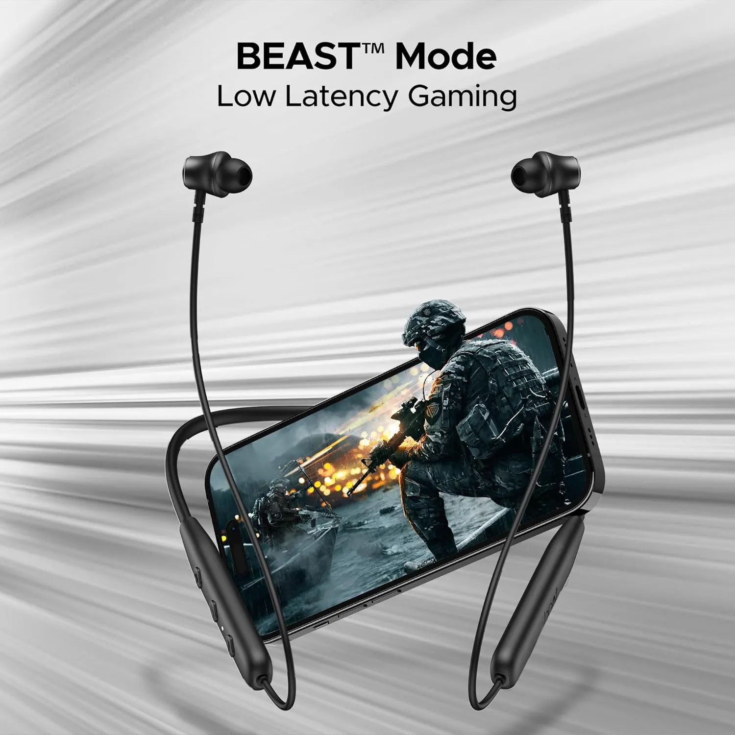 boAt Rockerz 111 Wireless Neckband with 40H Playtime, Dual Device Pairing, ENx, BEAST Mode, ASAP Charge, IPX5, App Support, Active Black