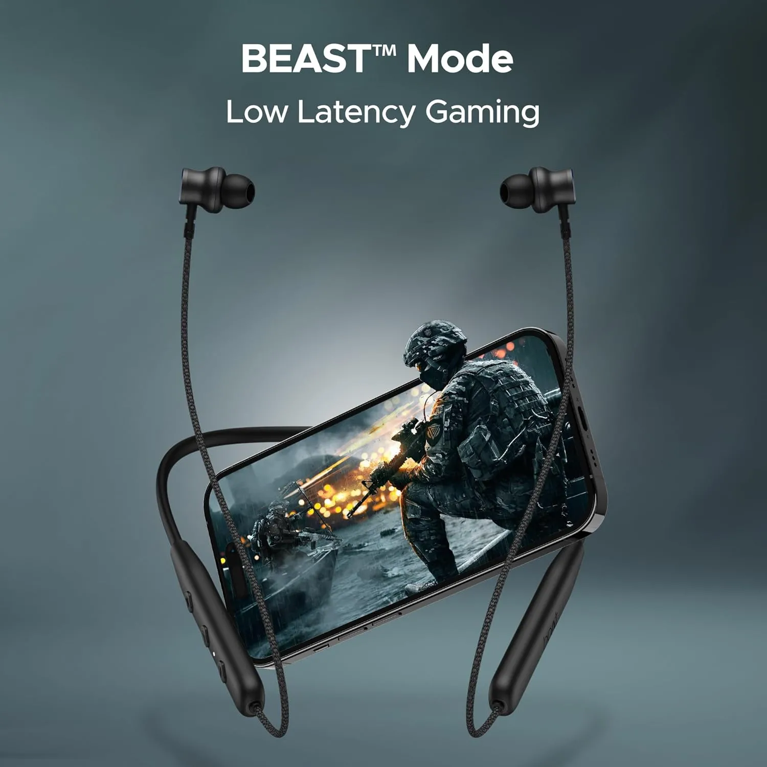 boAt Rockerz 113 Wireless Neckband with 40H Playtime, Bluetooth 5.3, Dual Device Pairing, ENx, BEAST Mode, ASAP Charge, IPX5, Type-C, Active Black