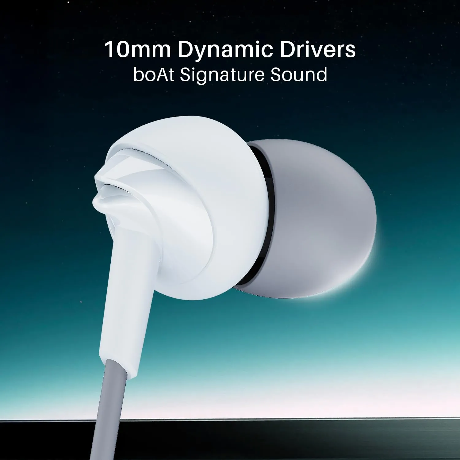 boAt Bassheads 300C Wired Earphones with Type-C Jack, 10mm Drivers, In-Line Mic, Multifunction Controls, Voice Assistant, 120cm Cable, Cool Grey