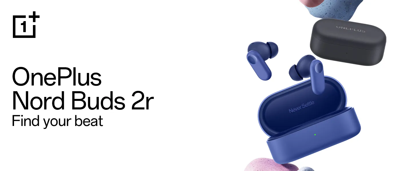 OnePlus Nord Buds 2r True Wireless Earbuds with 12.4mm Drivers, 38 Hours Playback, 4-Mic Design, IP55, Deep Grey