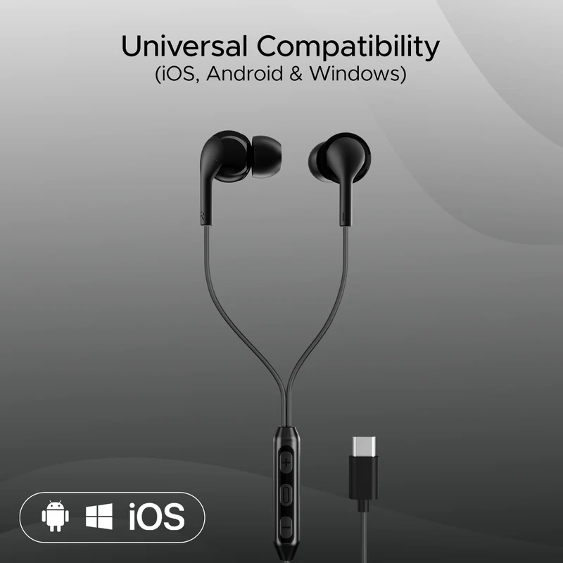 boAt Bassheads 100B Type-C Wired Earphones | Signature Sound | In-Built Mic