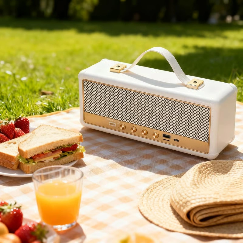 Stockwell Iii M30 Bluetooth Speaker, Portable Retro Design, 16w, Black/white, Built-in 1500mah Battery (white)