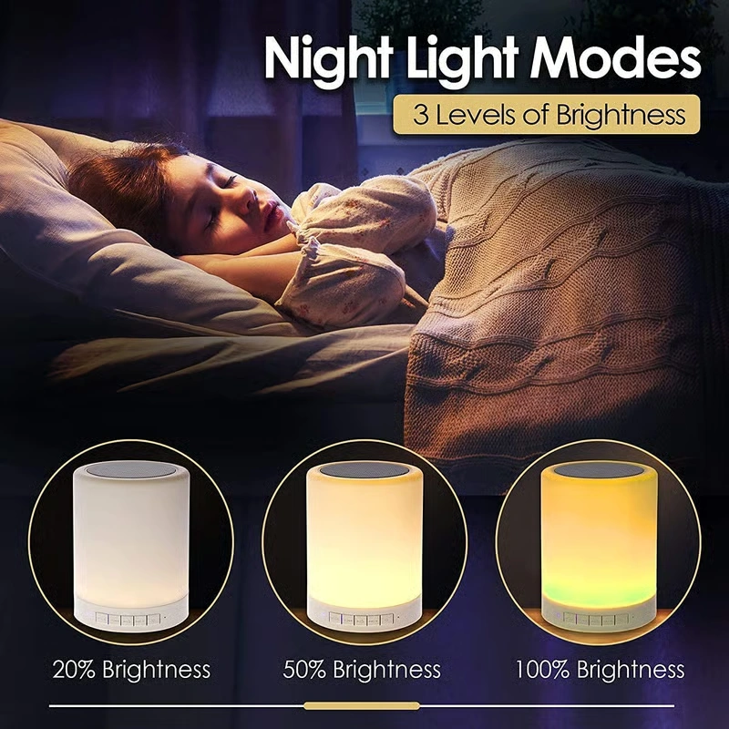Touch Lamp Truly Wireless Bluetooth Portable Speaker | Touch Control Bedside Table Lamp With Colorful Led, Best Gift for Teens Kids Children