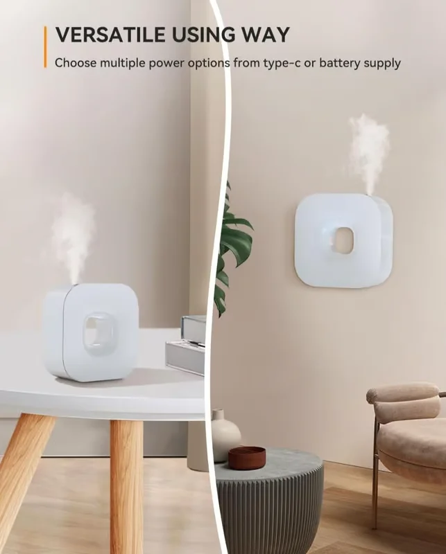 Aroma Diffuser Latest Waterless Essential Oil Diffuser - Bluetooth Cordless Aromatherapy Diffuser With App Control, Smart Timer Setting, Hang-up Design and Wide Coverage for Home, Office, Hotel and Spa - White (1 Units)