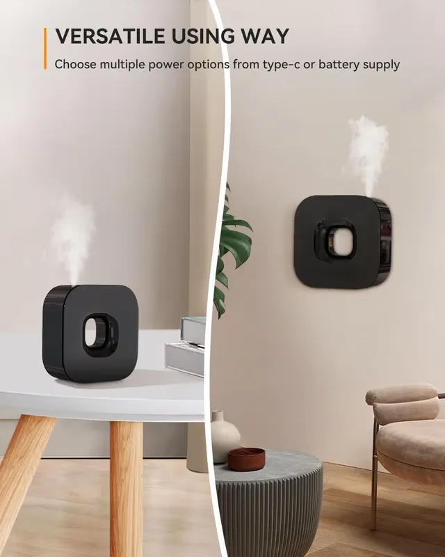 Latest Aroma Diffuser Waterless Essential Oil Diffuser - Bluetooth Cordless Aromatherapy Diffuser With App Control, Smart Timer Setting, Hang-up Design and Wide Coverage for Home, Office, Hotel and Spa - Black (1 Units)