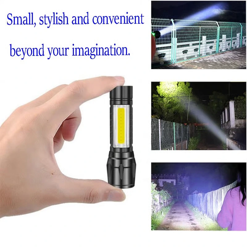 Emergency Handheld Flashlight Usb Rechargeable Flashlight 3 Modes Adjustable Focus,portable Waterproof Led Flashlight With Cob Side Lights，best Tactical Torch for Hurricane (pack of 1)